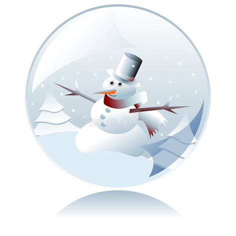 Christmas Snowman Crystal Ball Stock Vector Illustration Of Cartoon