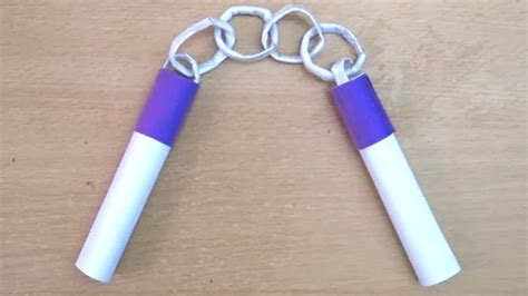 How To Make A Paper Nunchaku Nunchucks Paper Weapons Easy Paper