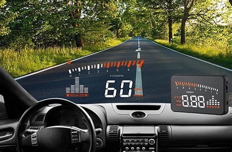 Head Up Display Car Hud Universal 35 Inch 2 Colour Screen With Obd2 Connector