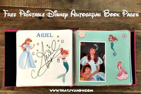 Disney Autograph Book Free Printable Thatsvandy Disney Autograph Ideas Disney Scrapbook