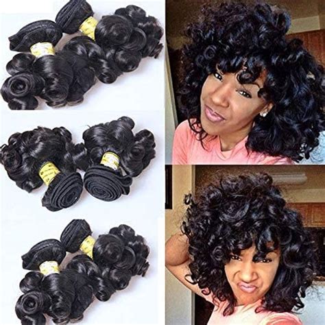 Peruvian Curly Hair Bundles Short Bob Wavy Curly Human Hair Bundles With Closure A Ocean Weave