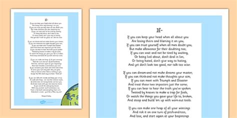 If By Rudyard Kipling Poem Print Out Teacher Made Twinkl
