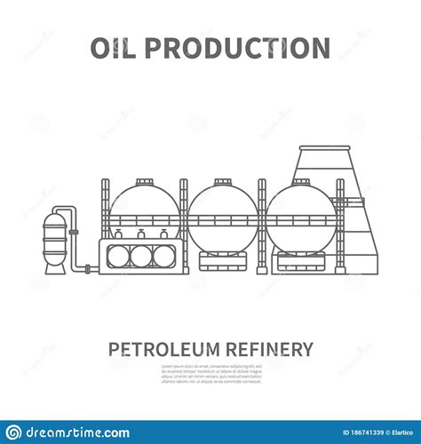 Petroleum Refinery Icon Linear Logotype Or Sign For Oil Producing Or