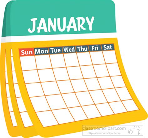 Calendar Clipart Monthly Calender January Clipart 6227 Classroom