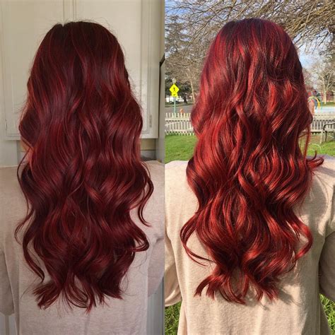 Indoor And Outdoor Lighting Vibrant Red Hair Beauty