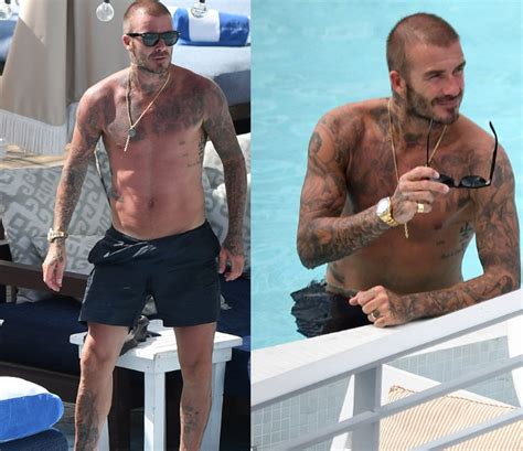 Shirtless David Beckham Flaunts His Impressive Physique As He Relaxes By The Pool In Miami
