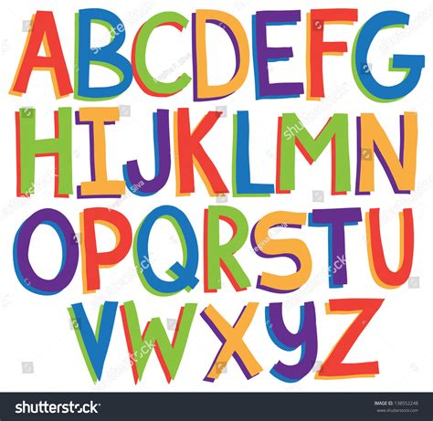 Vektor Stok Hand Drawn Uppercase Vector Alphabet Letters Tanpa Royalti