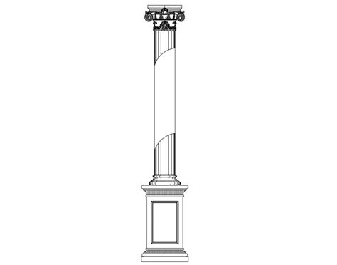 Column Front View Elevation Cad Block Design Dwg File Cadbull