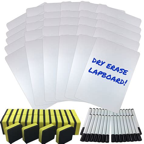 Dry Erase Lapboard Classroom Kit Set Of 30 Whiteboards Black Dry Erase Markers And 2 X 2