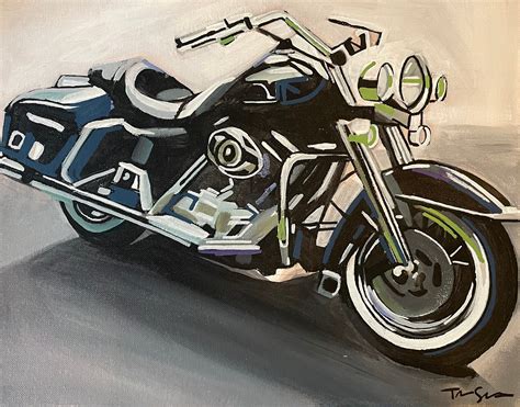 Custom Painting Of Harley Davidson Motorcycle Etsy Uk