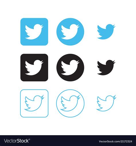 Twitter Social Media Icons Royalty Free Vector Image
