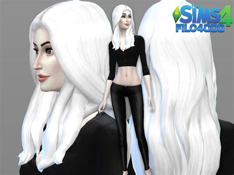 The Sims Resource White Hair Recolor 12 Base Game Style