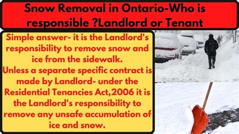 Who Is Responsible For Snow Removal In Ontario Landlord Or Tenant