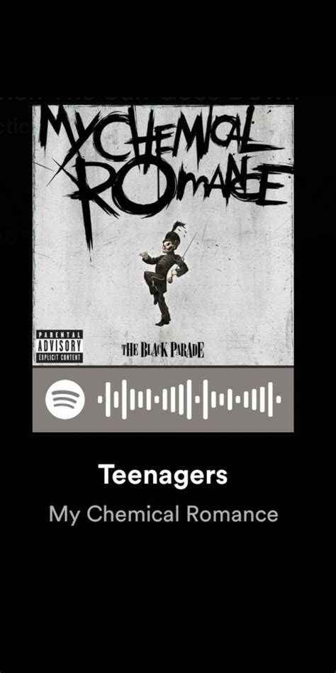 Teenagers My Chemical Romance Spotify Code Teenagers My Chemical