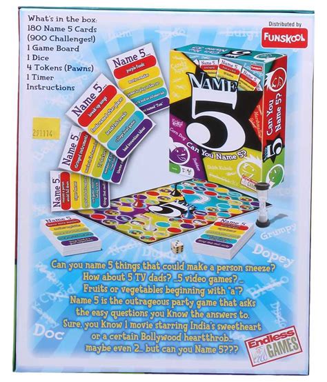 Funskool Multicoloured Name 5 Game For Kids Buy Funskool