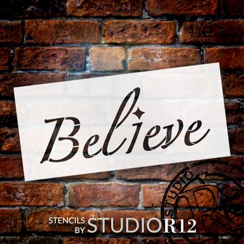 Believe Elegant Script Word Stencil 11 X 5 Stcl20951 By