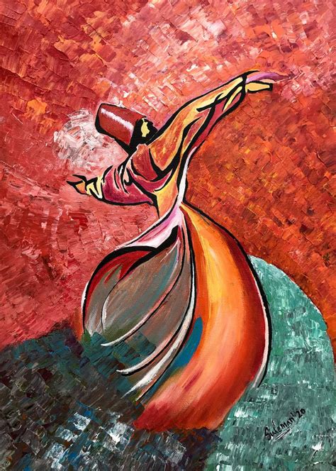 Rumi Whirling Dervish Sufi Painting Painting By Muhammad Suleman Rehman