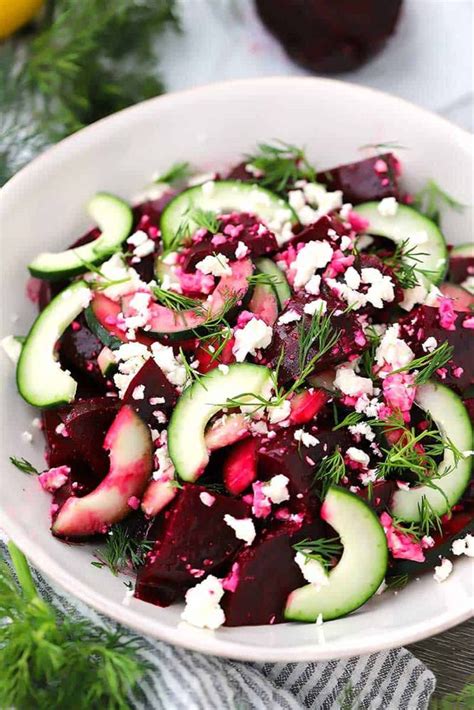 Beet Salad With Feta Cucumbers And Dill Recipe Beet Recipes Beet
