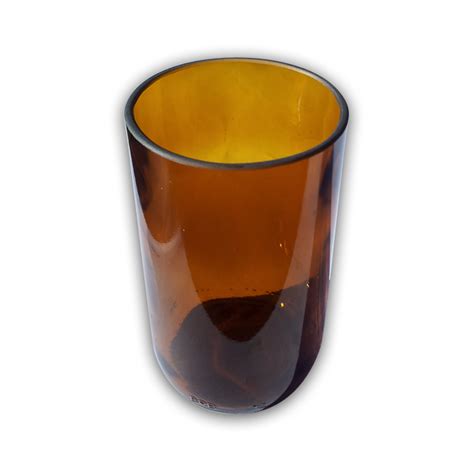 Thick Brown Beer Round 2 Upcycled Drinking Glasses Recycled Bottles