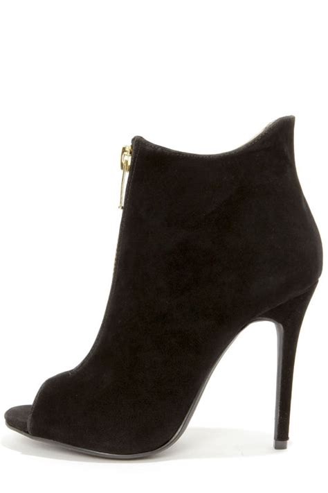 Cute Black Shoes High Heel Boots Peep Toe Booties 3900