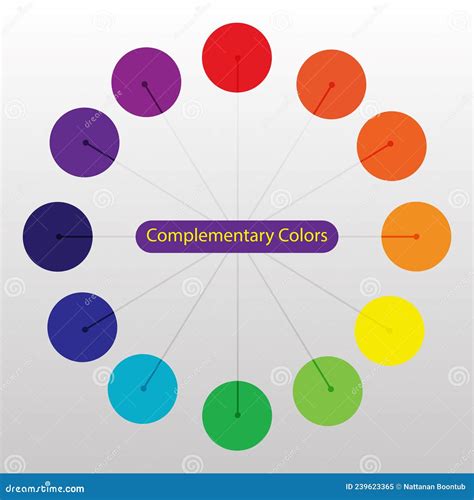 Complementary Color Scheme Wheel Vector Flat Outline Icon Illustration