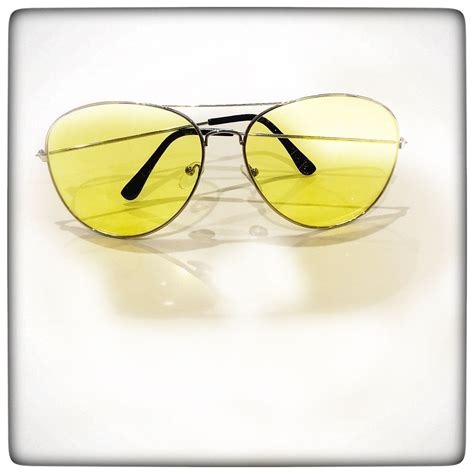 70s Yellow Aviator Oversized Sunglasses With Silver Metal Etsy