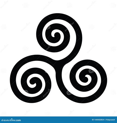 Triskelion Or Triskele Symbol Triple Spiral Celtic Sign Wiccan