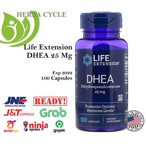 life extension dhea dehydroepiandrosterone 25 mg 100 capsules ori usa shopee indonesia