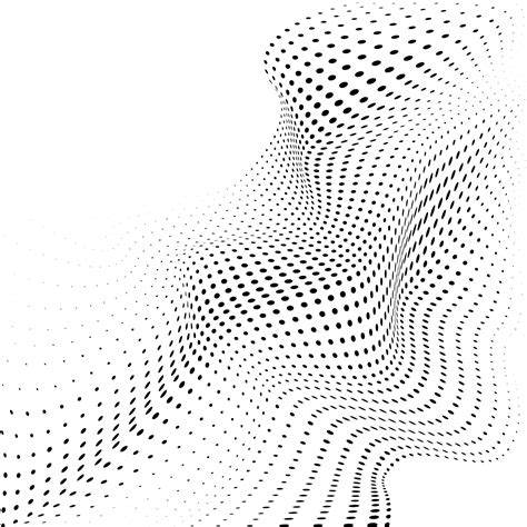 Abstract Halftone Background With Dynamic Waves Halftone Design