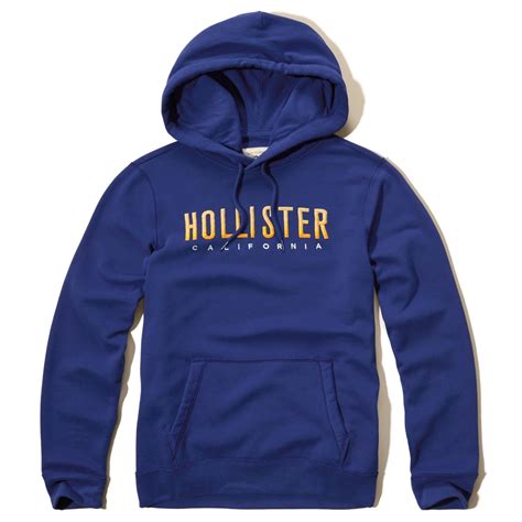 Hollister Ombre Logo Graphic Hoodie In Blue For Men Lyst