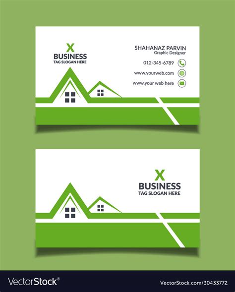 Real Estate Business Card Template Design Vector Image