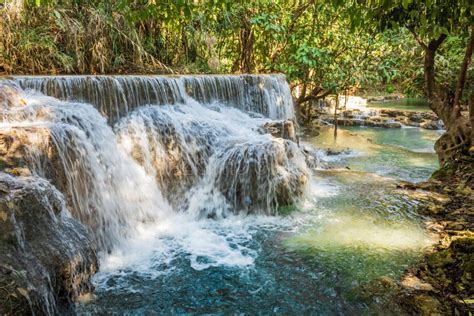 Kuang Si Waterfalls In Luang Prabang Laos Stock Photo Image Of
