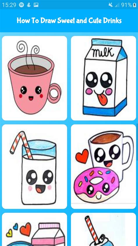 How To Draw Sweet And Cute Drinks Cute Drawing For Kidsjp