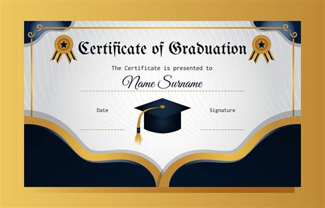 Certificate Graduation Award Vector Png Images Blue And Gold Sexiz Pix