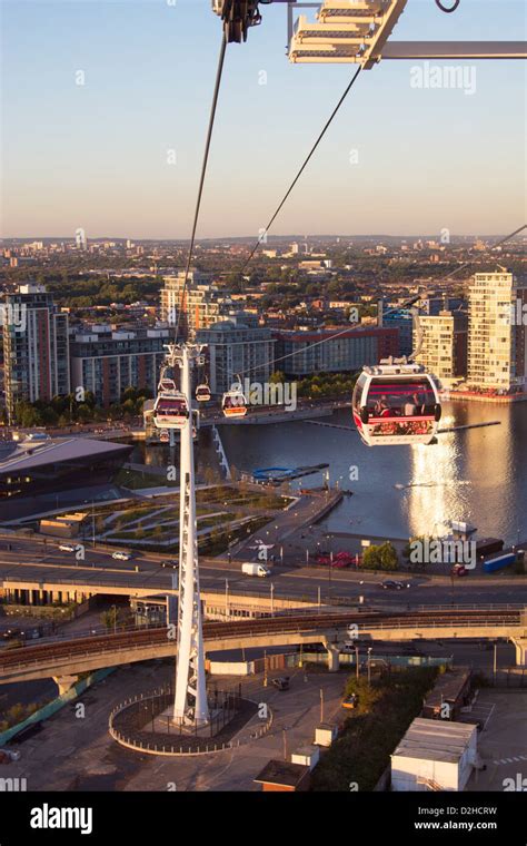 Emirates Air Line Cable Car Docklands London Stock Photo Alamy