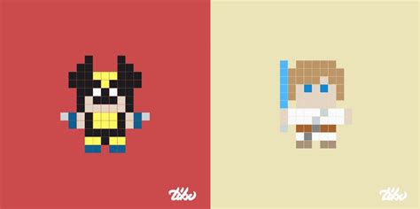 Funny Mini Heroes In Pixel Art Fubiz Media Images And Photos Finder