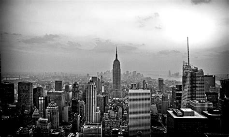 Skyline New York View Black And White Hd Wallpaper
