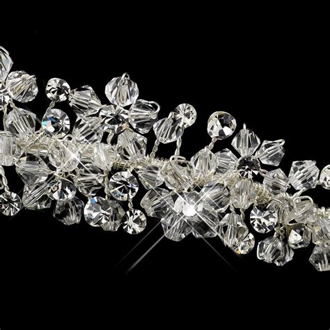 Silver Sparkling Swarovski Crystal Wedding Headband Tiara La Bella