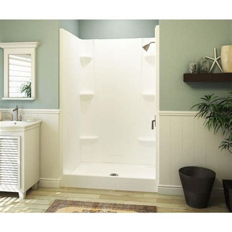 A White Piece Alcove Shower Kit Common In X In Actual