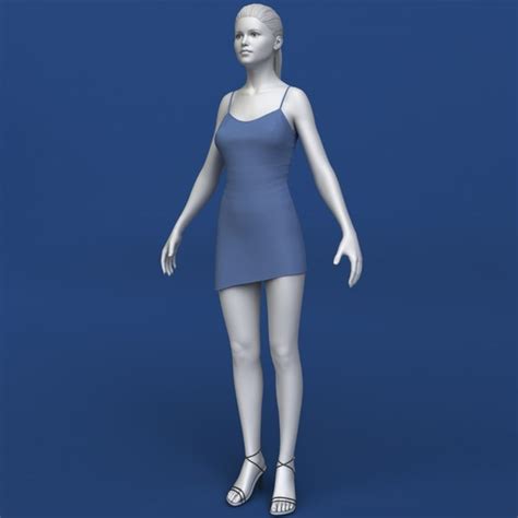 realistic woman modeled female body 3d model