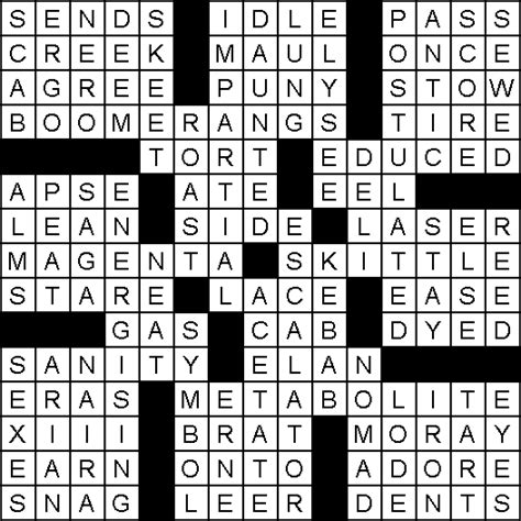 Solution For Crossword Puzzle Of June 29 2023