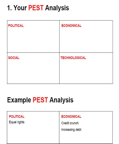 Pest analysis is a strategy framework to evaluate the external environment of a business. FREE 8+ PEST Analysis Examples & Samples in PDF | Examples