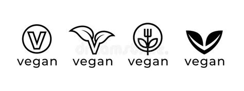 Vegan Logo Icon Set 1 Stock Vector Illustration Of Leaf 242529105