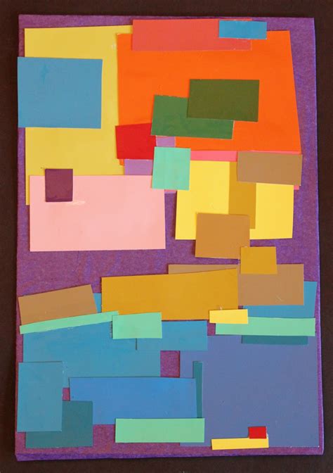 Five Ten Fifteen Art Paper Scissors Color Block Collage Inspired By