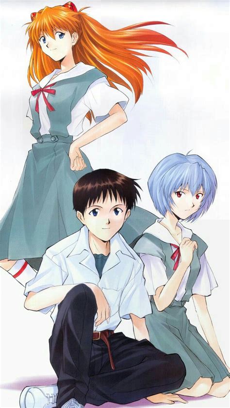 Asuka Shinji And Rei Neon Genesis Evangelion Neon Evangelion Evangelion