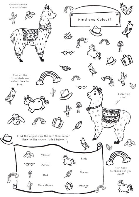 Llama Printable Activity Sheets — Corcutt Collective