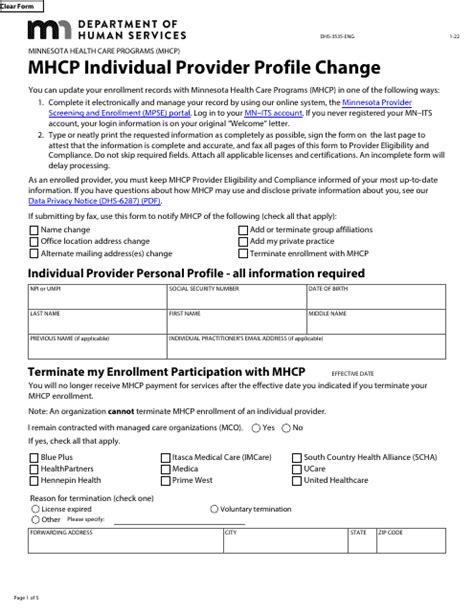 Form Dhs 3535 Eng Download Fillable Pdf Or Fill Online Mhcp Individual