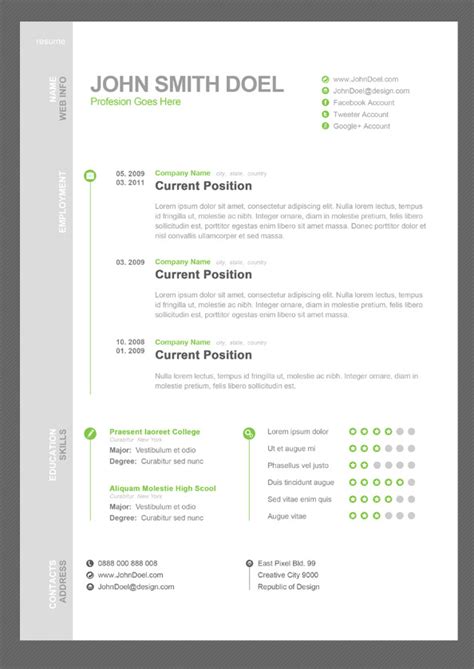 Choose & download from our cv library of 228 free uk cv templates in microsoft word format. CV Resume Free PSD Template - Free PSD Files