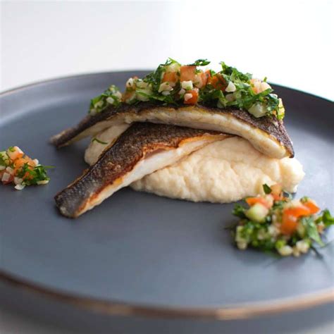 Pan Fried Sea Bass With Celery Purée And Tabbouleh Chef S Pencil