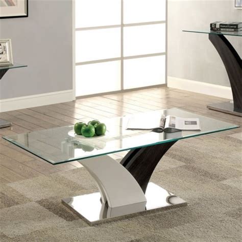 furniture of america tri contemporary glass top coffee table in white and gray 1 ralphs